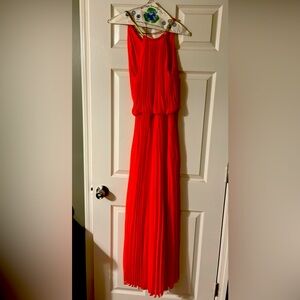 Women’s summer chiffon pleated long dress, size 4